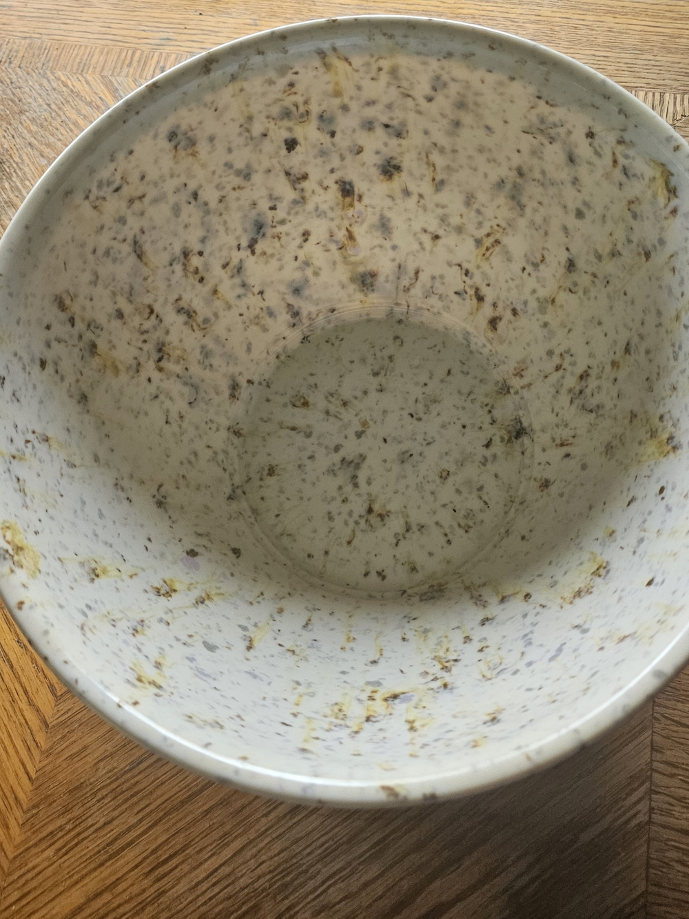 Rachael Ray Speckled White and Yellow 4 Qt Mixing Bowl